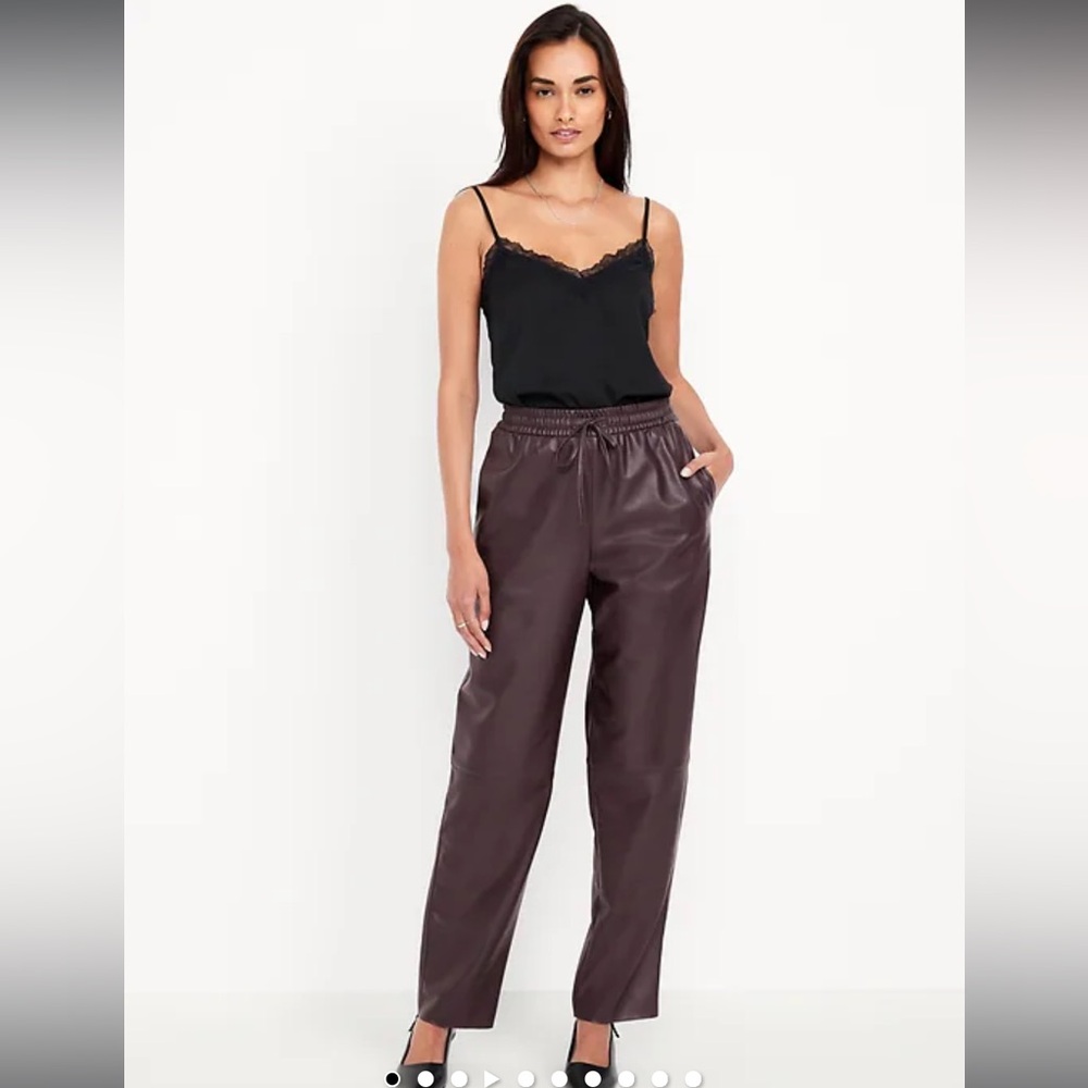 Old Navy High-Waisted Billie Faux-Leather Ankle Trouser